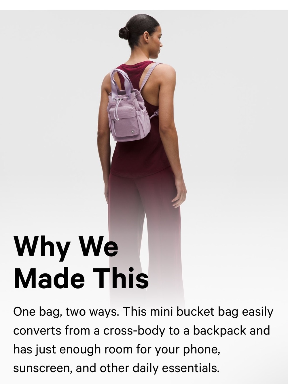 Lululemon Convertible Drawstring Bucket Bag Mini 5L *NWT* - Picture 4 of 6